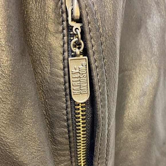 Harley-Davidson size large Brown Leather Bomber Jacket Riding Gear Lady Rider - Picture 10 of 16